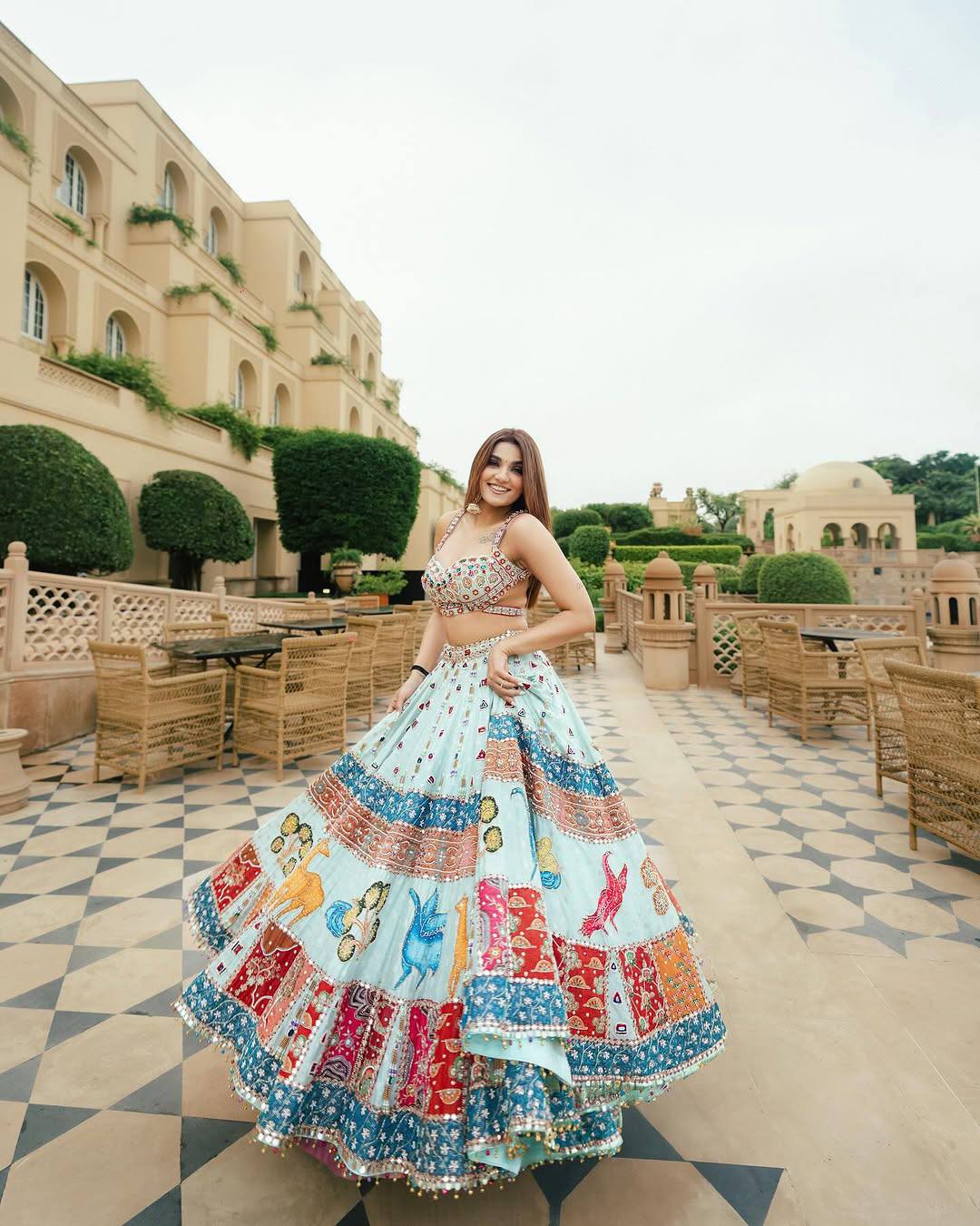 Rangila Raas Multicolour Mirror Work Lehenga Set