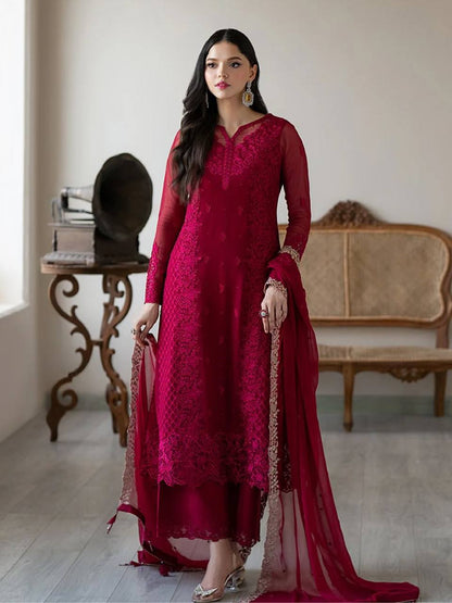 Nazakat in Maroon Grace  Georgette Party Wear Suit
