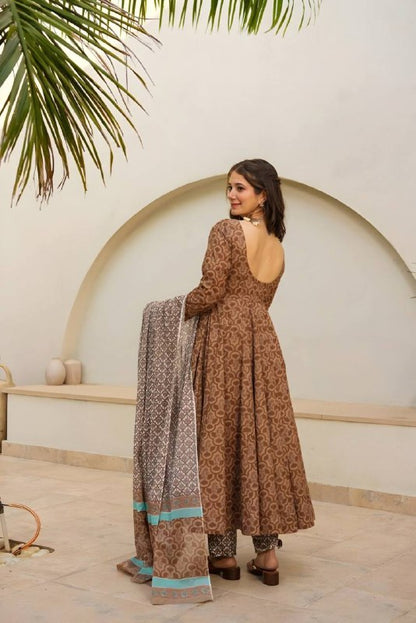 Khushi Brown cotton suit set