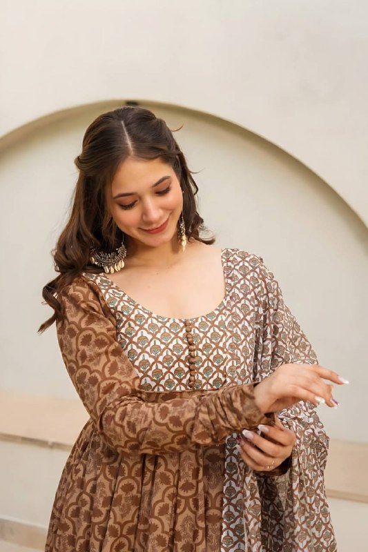 Khushi Brown cotton suit set