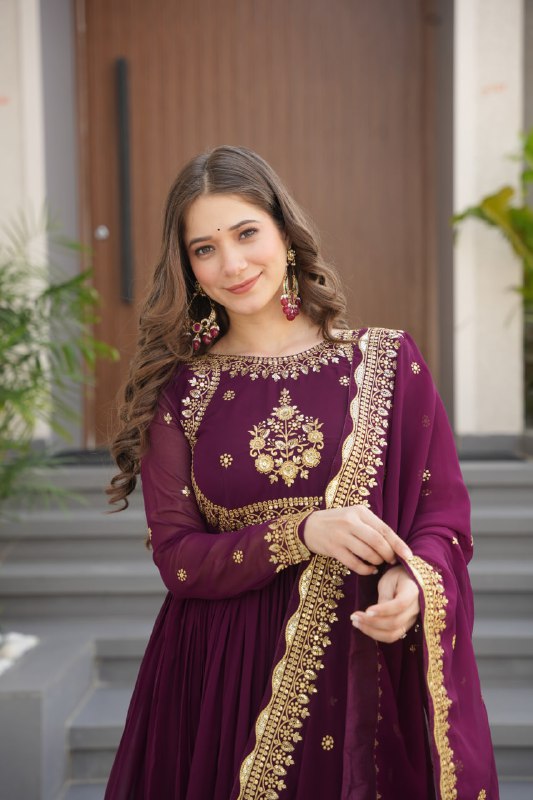 Zynara Floral Faux Blooming Georgette Anarkali