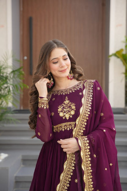 Zynara Floral Faux Blooming Georgette Anarkali