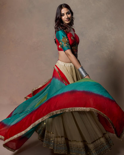 Heritage Fusion Mehfil-E-Riwaayat Mirror Work Choli
