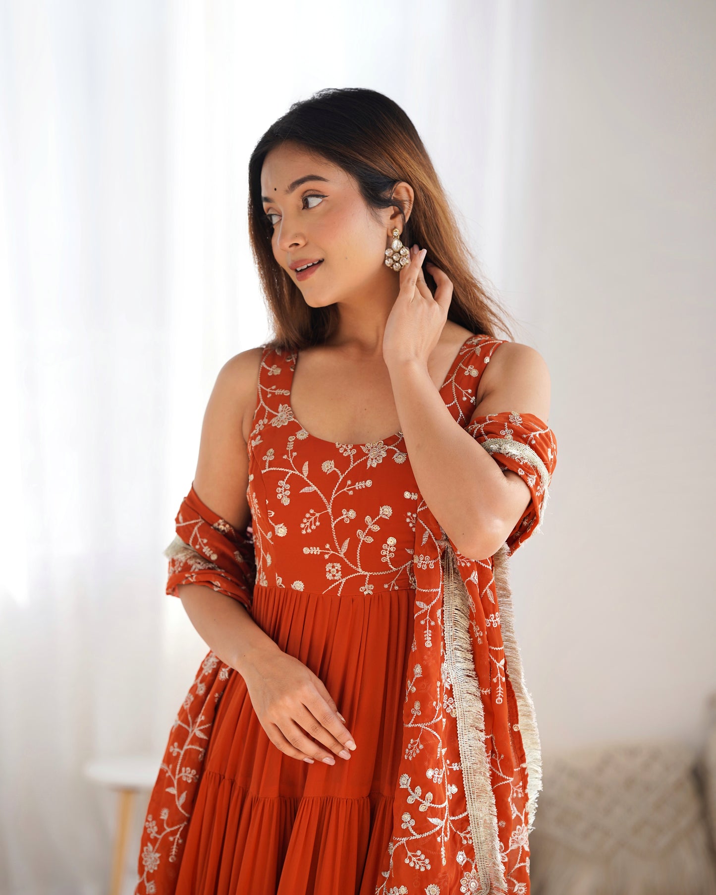 Nibedita Heavy Embroidered Anarkali Gown with Dupatta