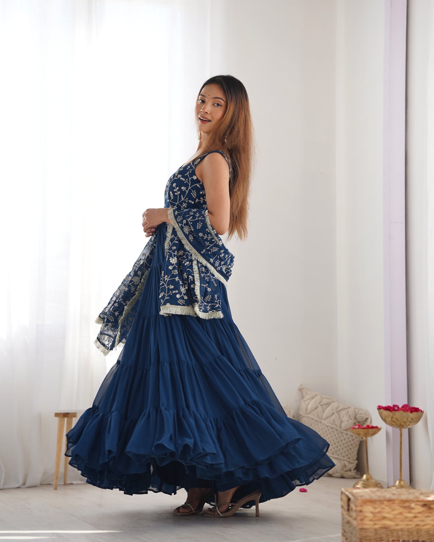 Nibedita Heavy Embroidered Anarkali Gown with Dupatta