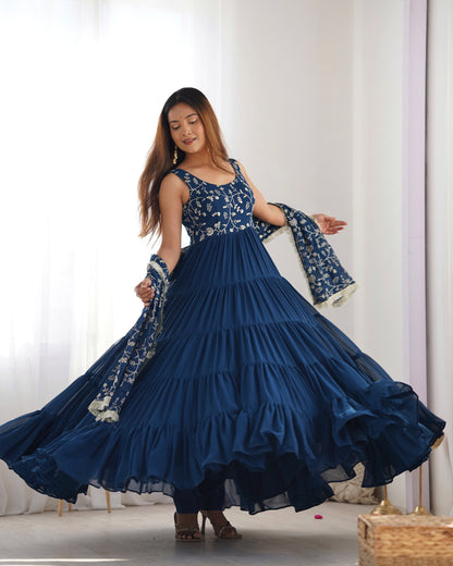 Nibedita Heavy Embroidered Anarkali Gown with Dupatta