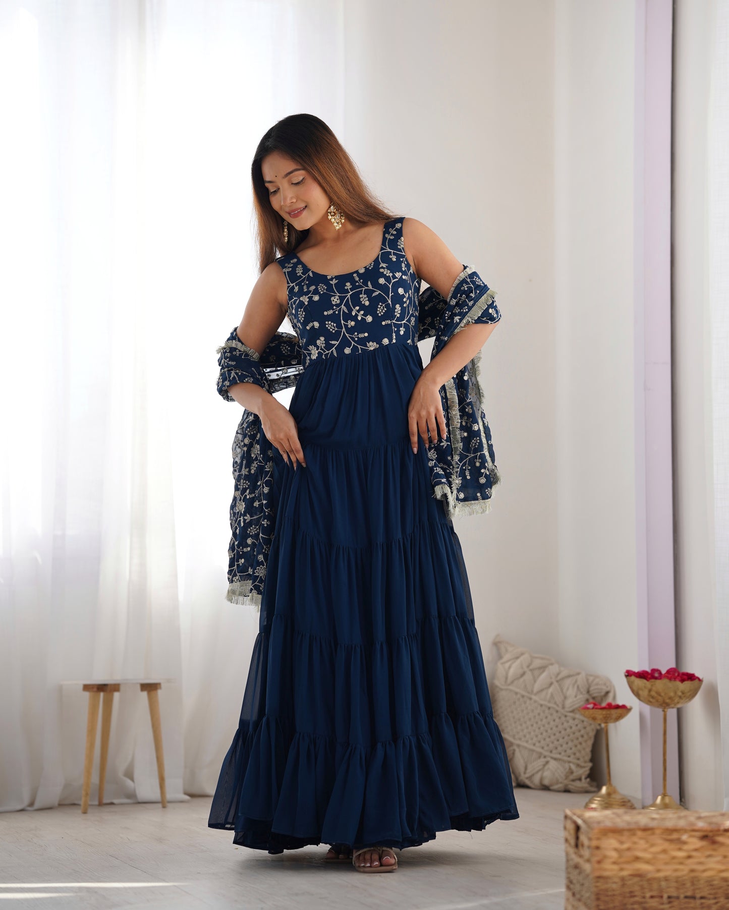 Nibedita Heavy Embroidered Anarkali Gown with Dupatta