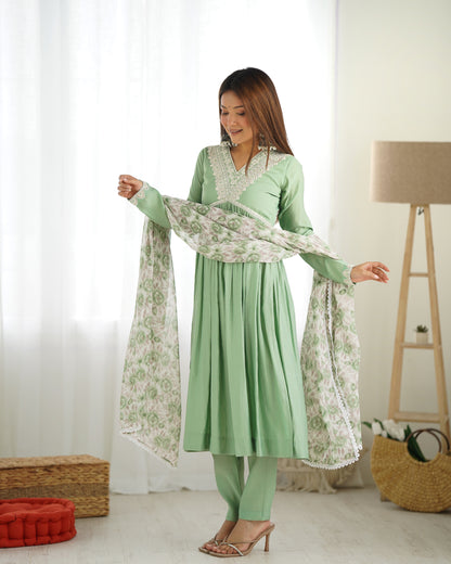 Simplicity Romansilk Fabric Nyra Cut Kurta With Duppta Set