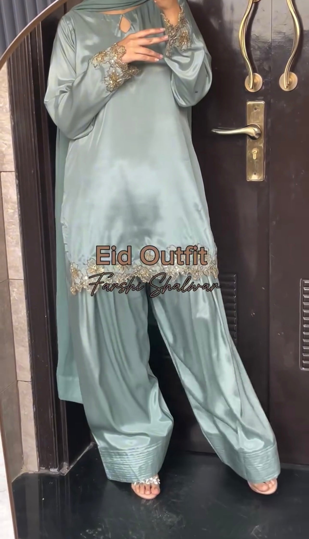 Sea Green Farshi Embroidered Shalwar Suit