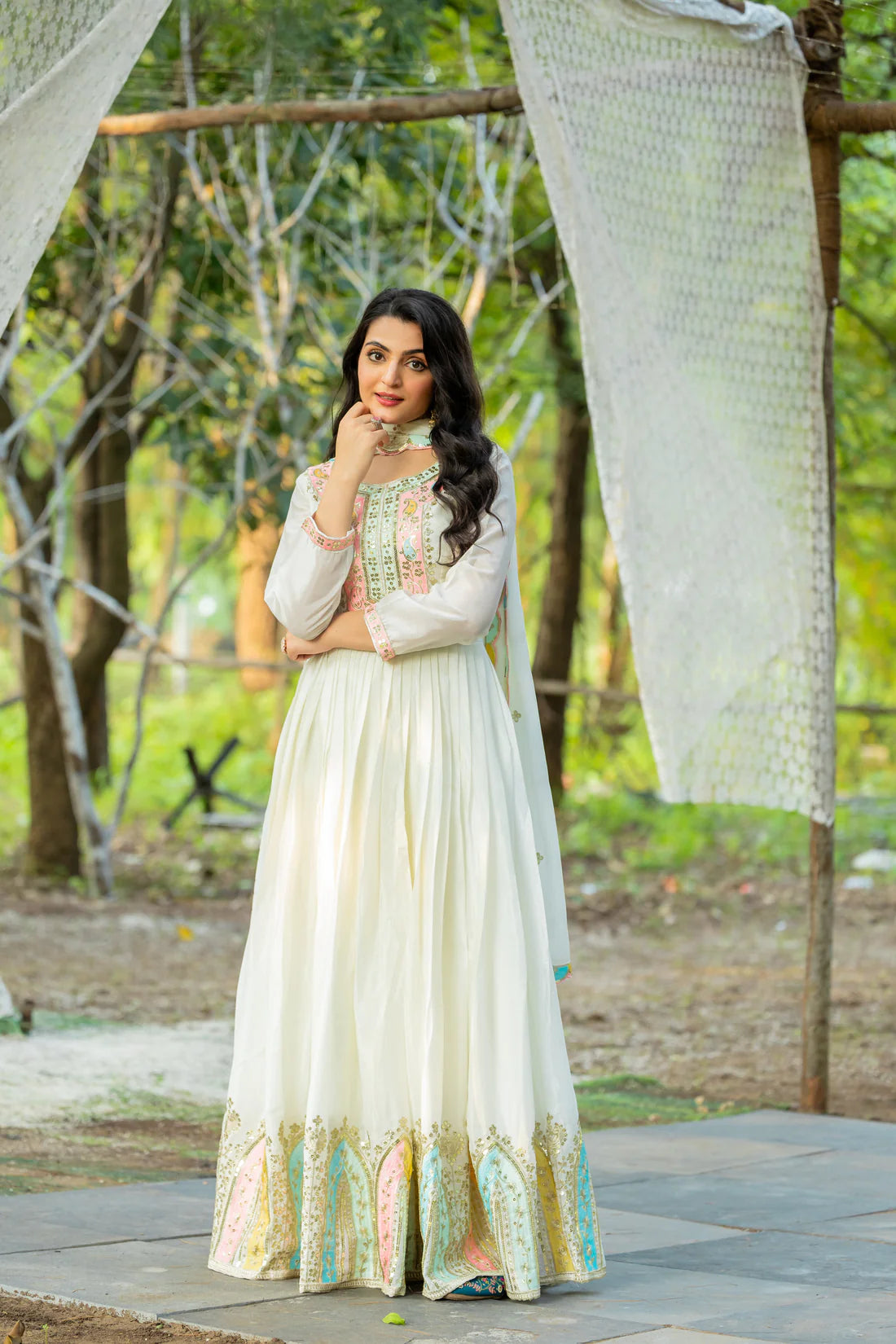 Eternal Elegance Beautiful  The Art of Gowns and Dupattas in Perfect Harmony