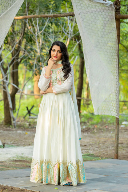 Eternal Elegance Beautiful  The Art of Gowns and Dupattas in Perfect Harmony