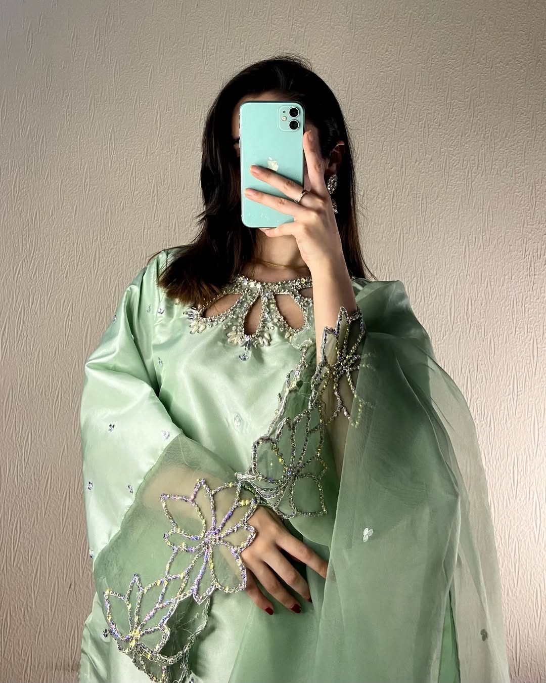 Zaya Mint  A Luxe Silk  Mint Green Silk Kurta Set