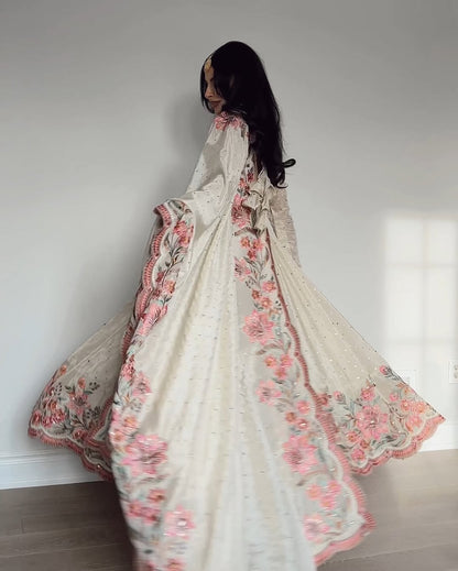 Kyra  Pure Chinon Silk Crafted Pretty Anarkali Gown