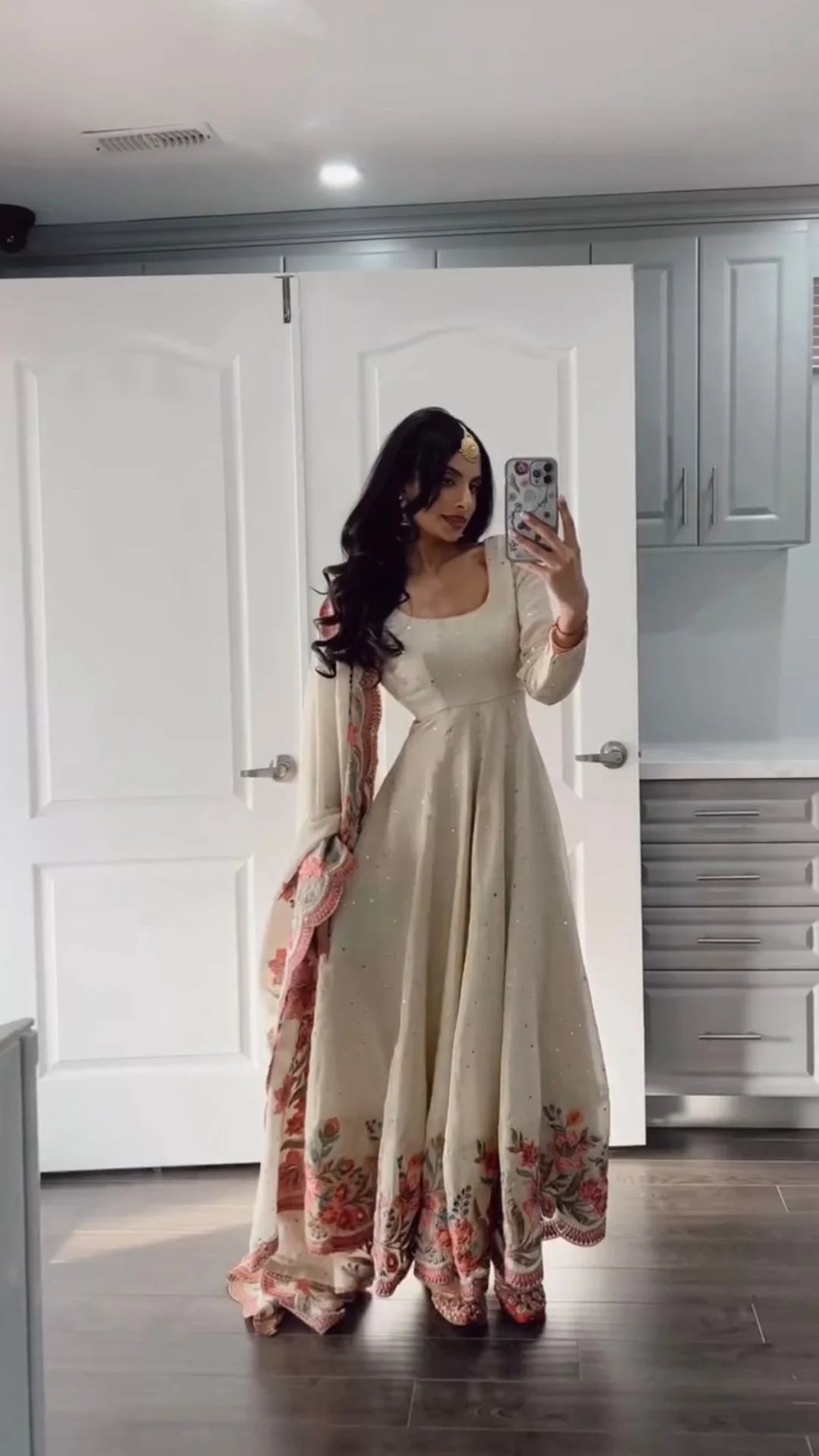 Kyra  Pure Chinon Silk Crafted Pretty Anarkali Gown