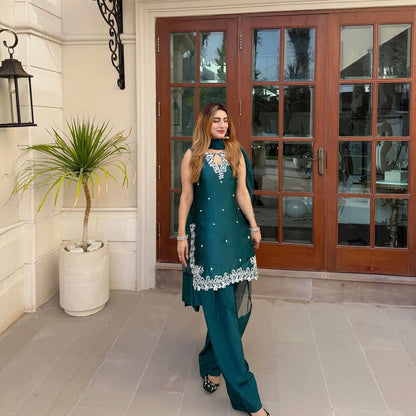 Aaira Elegance Natural Crepe Farshi Set