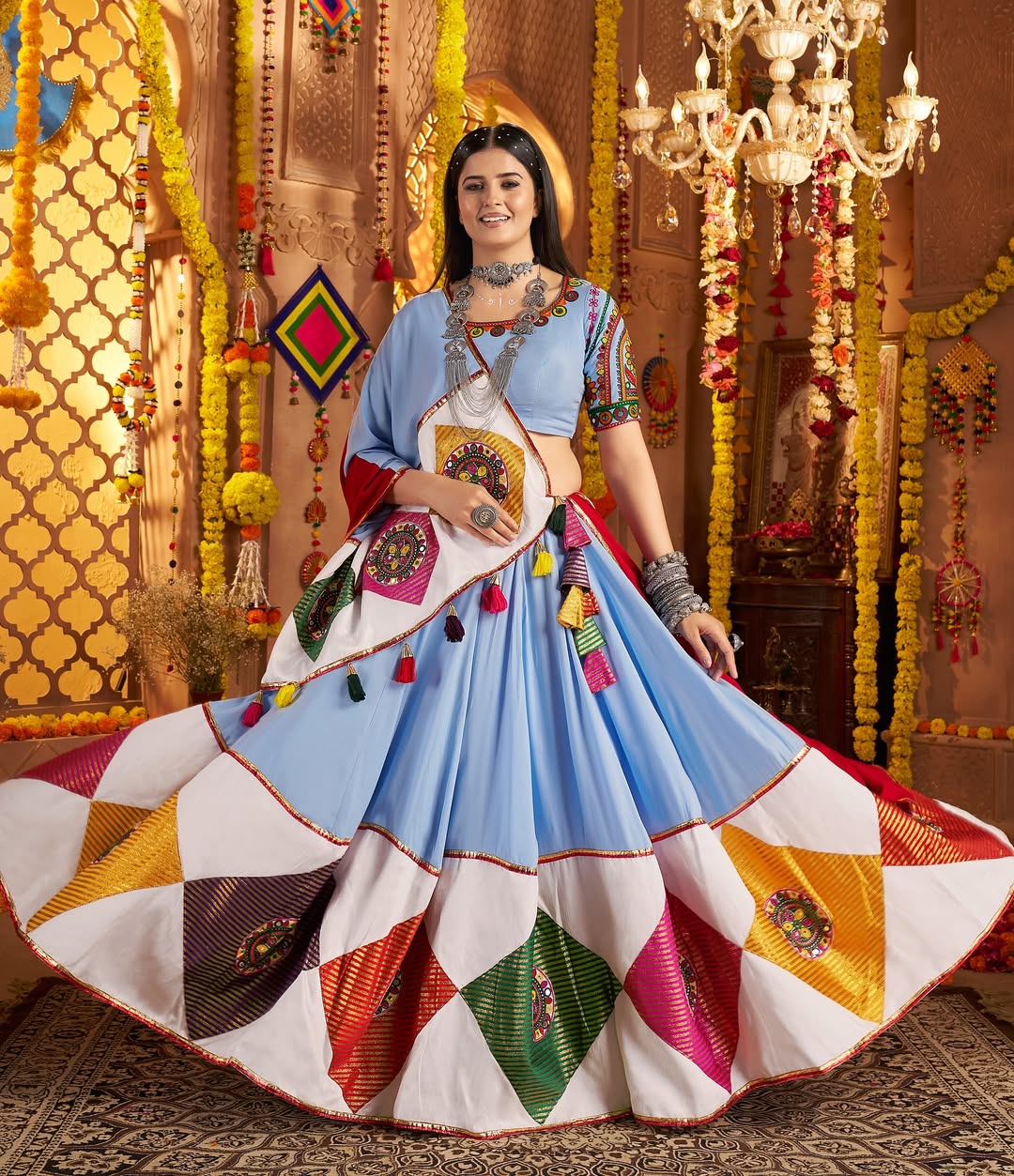 Gitika Navratri Special Kutchi Mirrorwork Lahenga