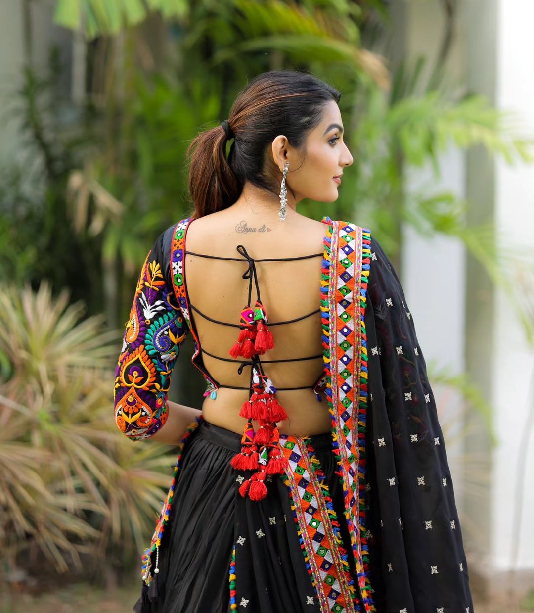 Black Color Soft Butter Silk Fancy Mirror Work Lehenga Choli