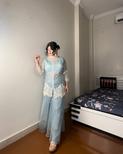 Traditional Kurta Set with Delicate Embroidery