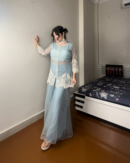 Traditional Kurta Set with Delicate Embroidery