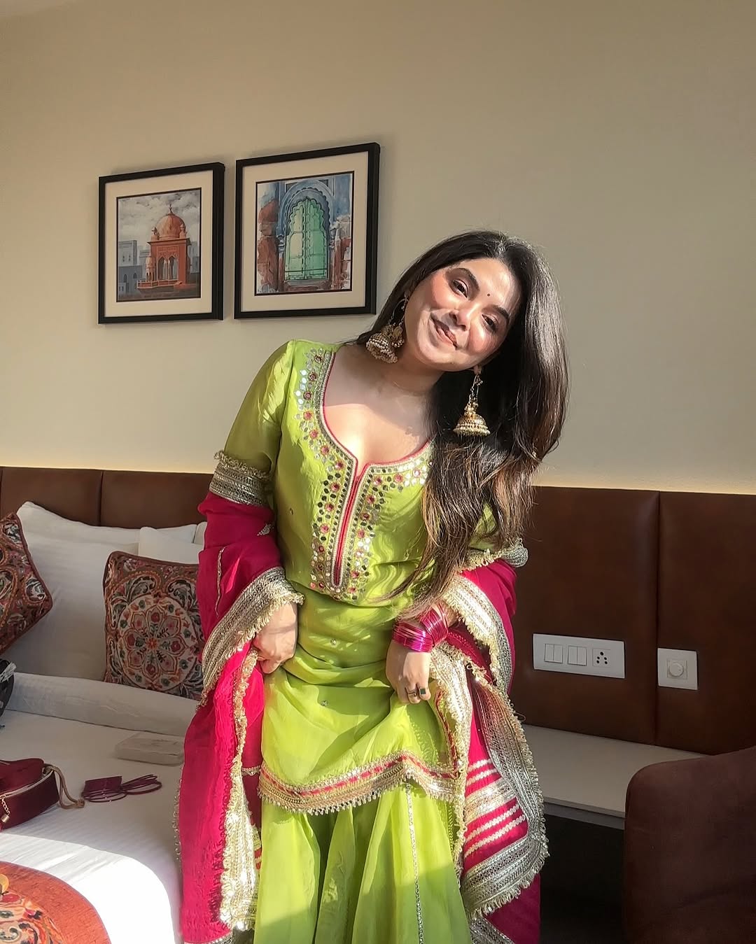 Khwahish Neon Sharara Set