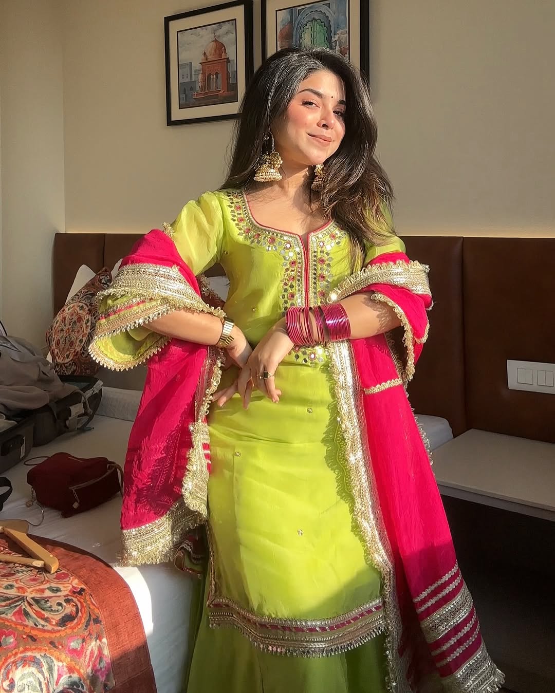 Khwahish Neon Sharara Set