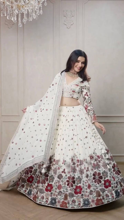 Black And White Colored Traditional Lehenga Choli