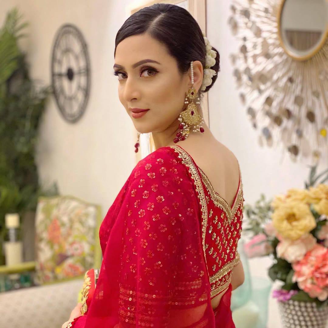 Woven Bollywood Art Red Silk Saree
