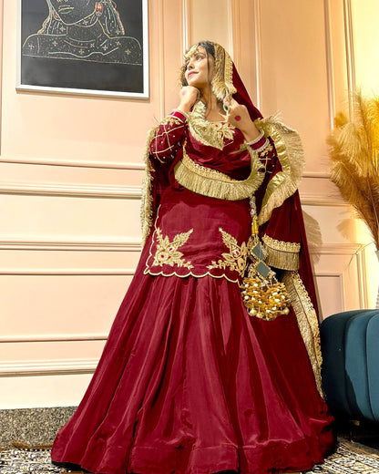 Luxury in Queens Green Embroidered Set with Dupatta