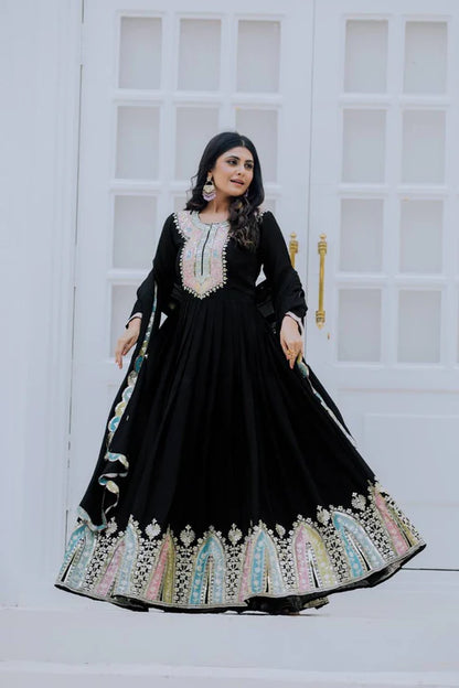 Eternal Elegance Beautiful  The Art of Gowns and Dupattas in Perfect Harmony