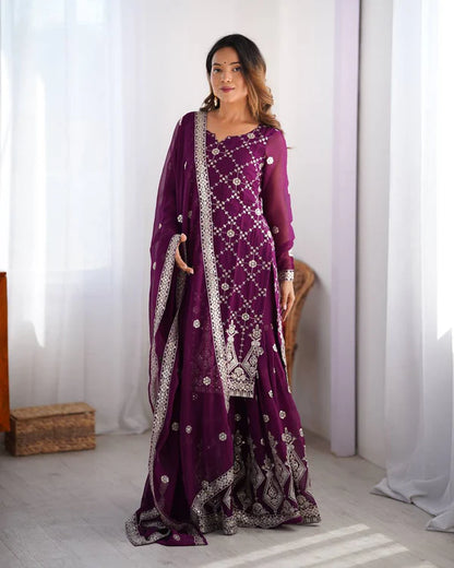 Riwaayat Faux Georgette Tradition Shararas