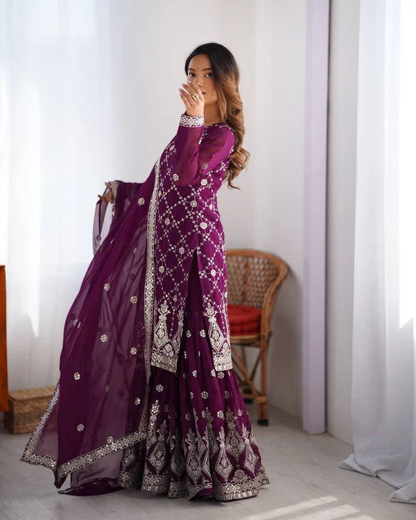 Riwaayat Faux Georgette Tradition Shararas