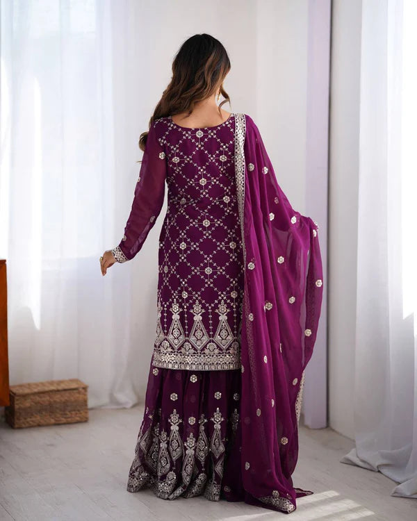 Riwaayat Faux Georgette Tradition Shararas