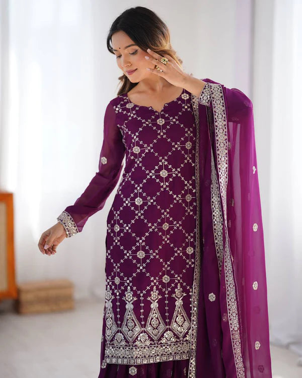 Riwaayat Faux Georgette Tradition Shararas